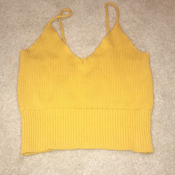 yellow knit top